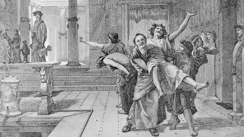Durante Saturnália, havia espécie de inversão de papéis: homens vestidos de mulheres e senhores vestidos de escravos