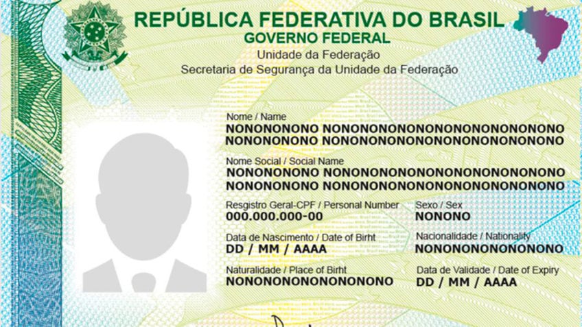 Imagem do novo modelo da carteira de identidade nacional