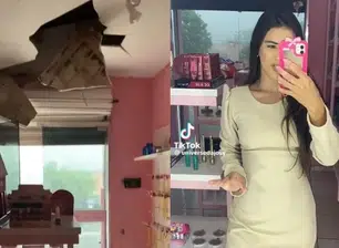 Teto de loja desaba no momento em que empresária gravava vídeo no Piauí