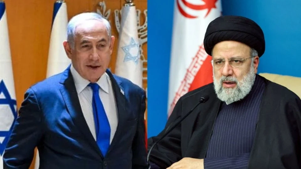 Benjamin Netanyahu, de Israel, e Ebrahim Raisi, do Irã.