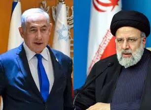 Benjamin Netanyahu, de Israel, e Ebrahim Raisi, do Irã.