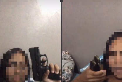 Adolescente mostrou arma de fogo em live nas redes sociais