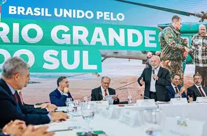 Luís Roberto Barroso, Geraldo Alckmin, Lula, Fernando Haddad, Arthur Lira e Rui Costa(Ricardo Stuckert/PR)