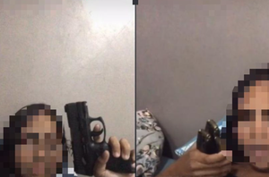 Adolescente mostrou arma de fogo em live nas redes sociais(Reprodução)