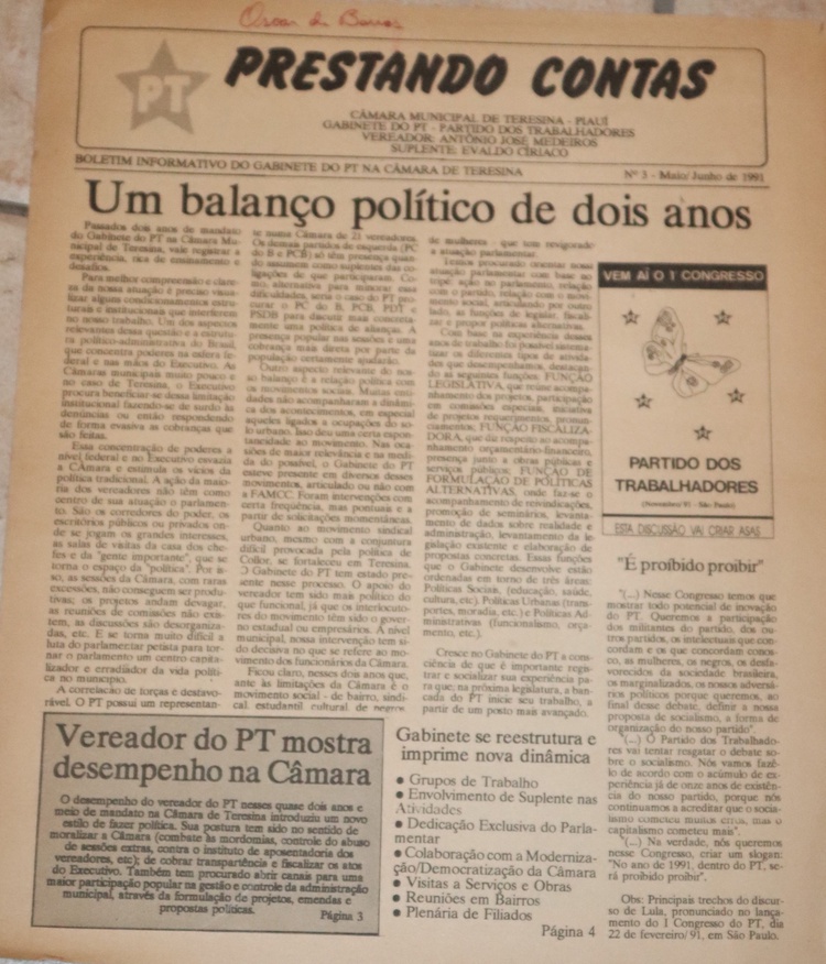 Informativo do vereador Antônio José Medeiros