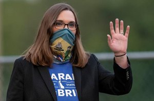 A democrata trans Sarah McBride(Reproduçao redes sociais)
