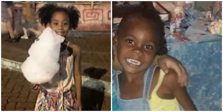 Emilly Victoria, de 4 anos, e Rebeca Beatriz Rodrigues dos Santos, de 7 anos