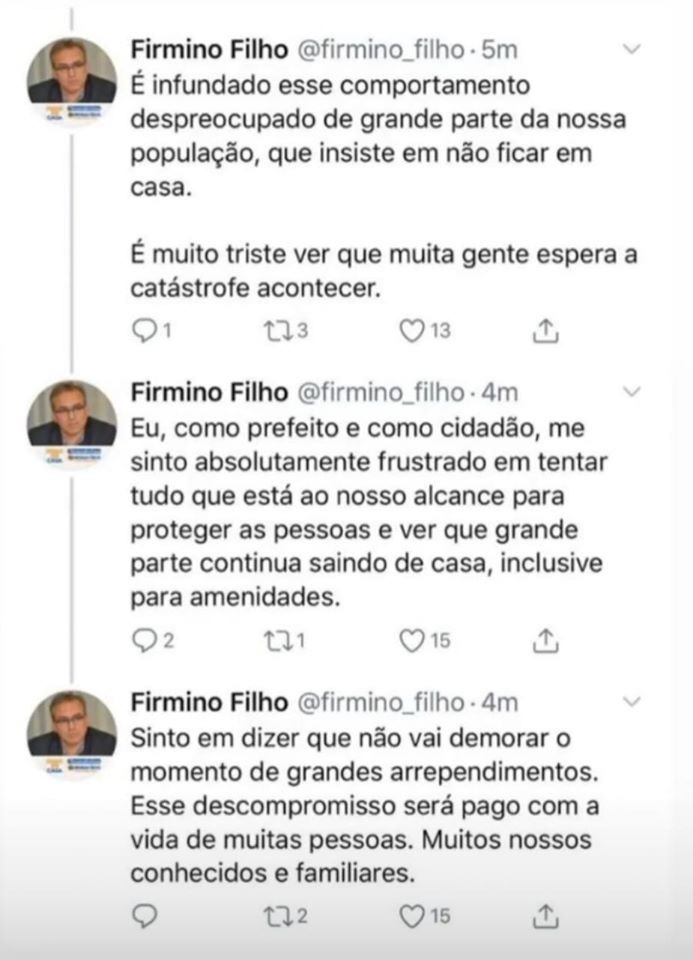 Desabafo do prefeito Firmino