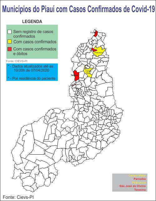 Mapa Piauí COVID-19