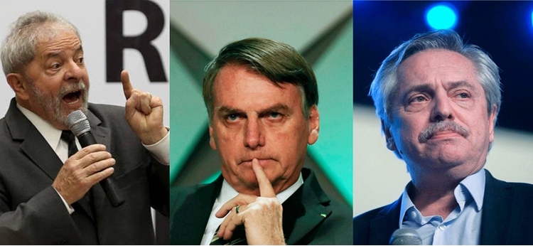 Lula, Bolsonaro e Fernandez