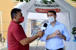 Cidade recebe túnel de descontaminação(Igor Rafael/Romário Mota)