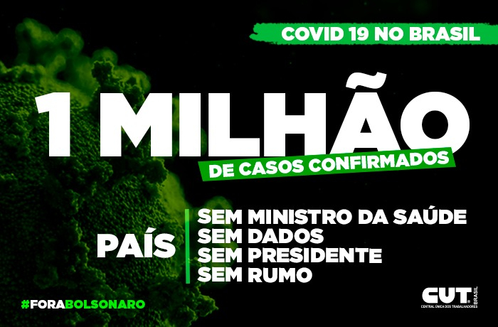 Brasil tem mais de um milhão de pessoas contaminadas por Covid-19