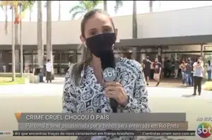A repórter chorou ao vivo enquanto dava detalhes do velório da personal trainer Andressa Serantoni(DL News)
