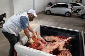 Apreensão de carne clandestina em açougues na zona Sul da cidade(PMT)