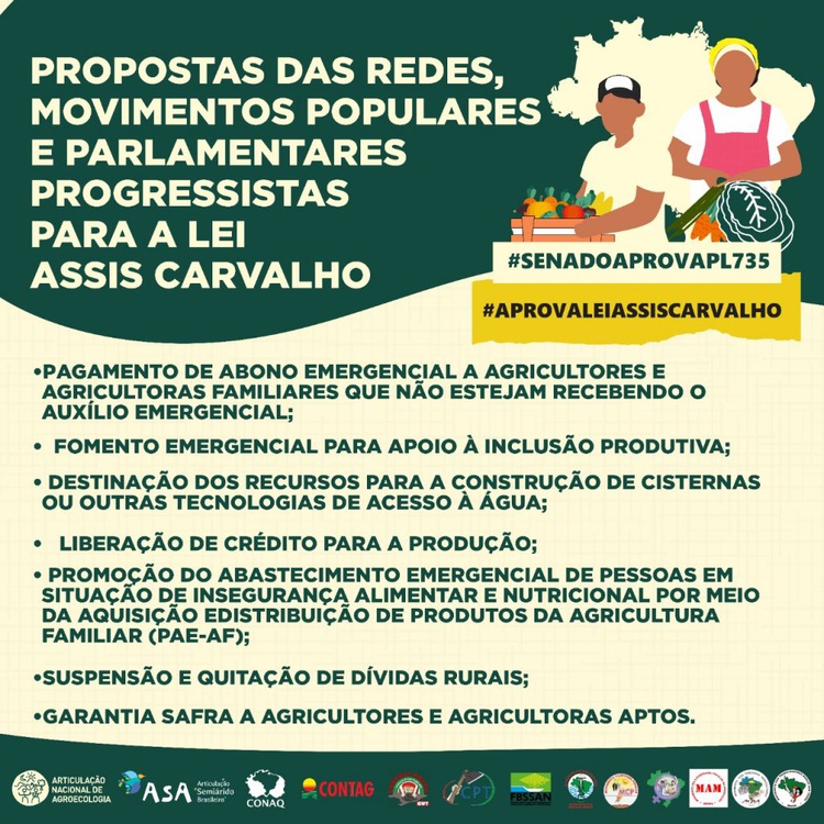 Principais reivindicações de redes e movimentos populares em carta enviada ao Senado