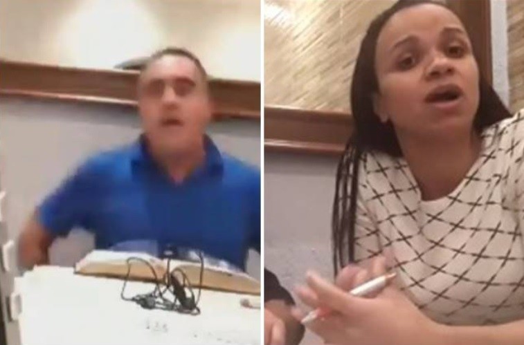 Vídeo: Sem saber que estava ao vivo, pastor agride mulher durante live