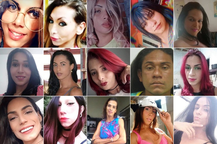 Associação relata que uma mulher trans foi morta a cada 2 dias no Brasil em 2020; na montagem, imagens de vítimas cujas mortes foram reportadas ao longo do ano