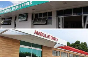 Hospitais regionais Tibério Nunes, em Floriano, e Deolindo Couto, em Oeiras(Montagem Pensar Piauí)