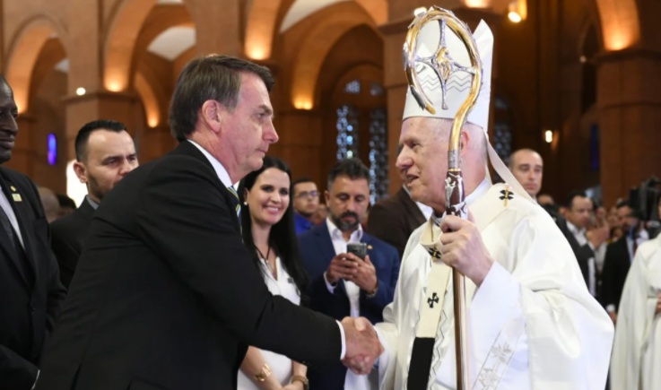 Jair Bolsonaro e o arcebispo de Aparecida, dom Orlando Brandes
