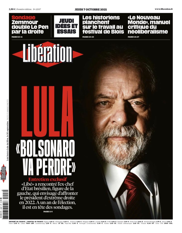 Lula na capa da revista francesa