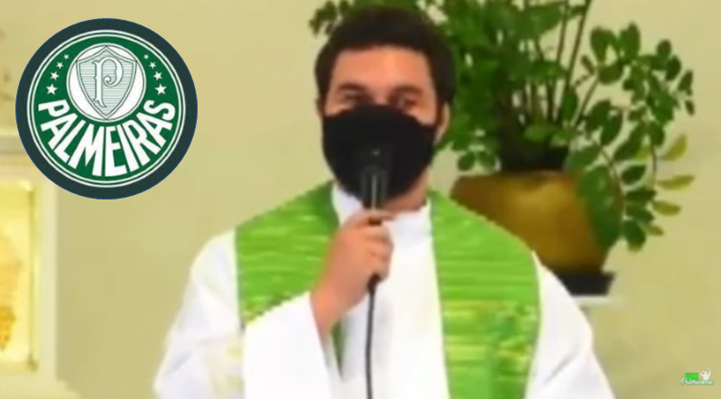 Padre pede "Palmeiras campeão mundial" durante missa