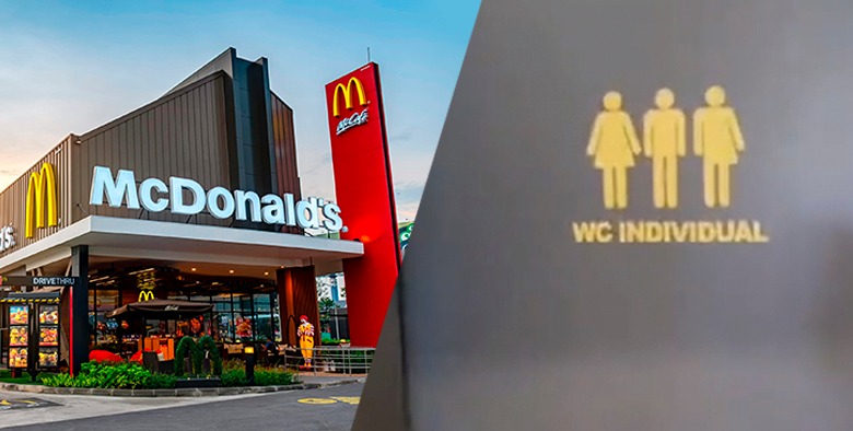 Vídeo: Bolsonarista se revolta com banheiros unissex do Mc Donalds e chama de "comunista"