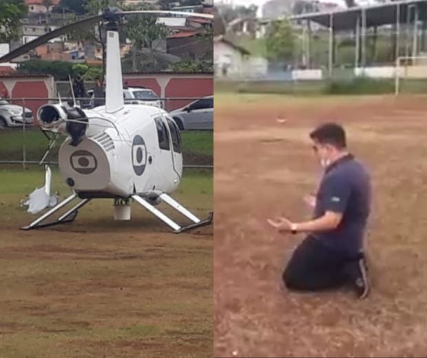 Helicóptero da Globo faz pouso forçado em BH