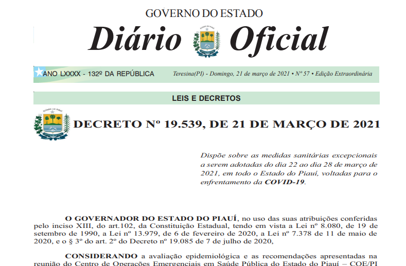 Veja decreto com medidas restritivas válidas até dia 28 de março