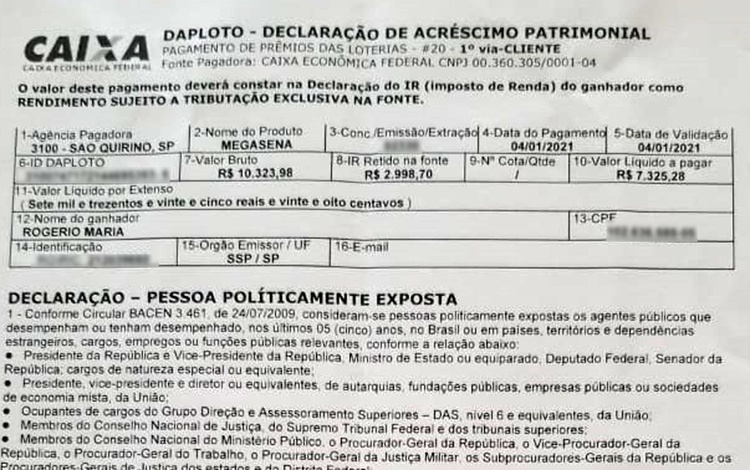 Documento da Caixa