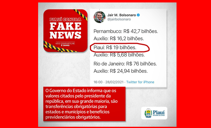 Governadores rebatem "fake news" disseminada por Jair Bolsonaro