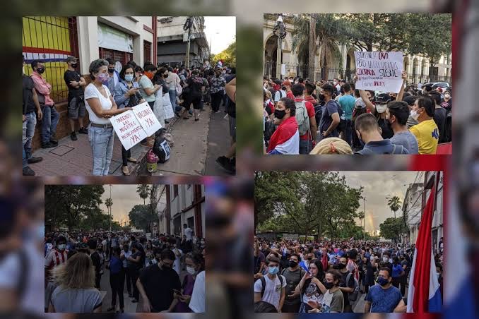 Paraguaios saem às ruas em protesto contra incompetência do governo na pandemia de Covid