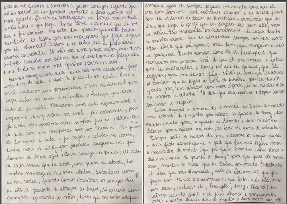 Caso Henry Borel: carta de Monique Medeiros (parte 10) — Foto: Reprodução