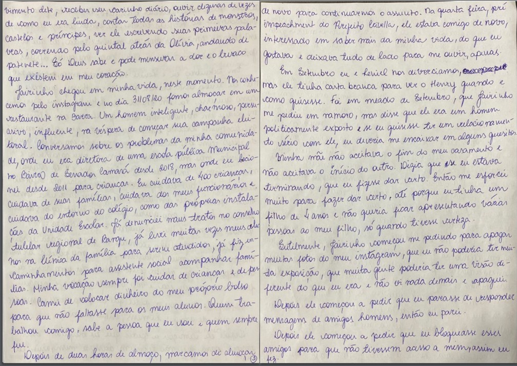 Caso Henry Borel: carta de Monique Medeiros (parte 2) — Foto: Reprodução