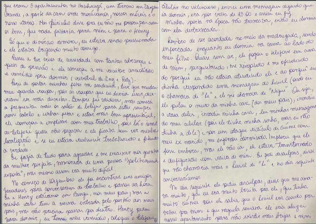 Caso Henry Borel: carta de Monique Medeiros (parte 4) — Foto: Reprodução