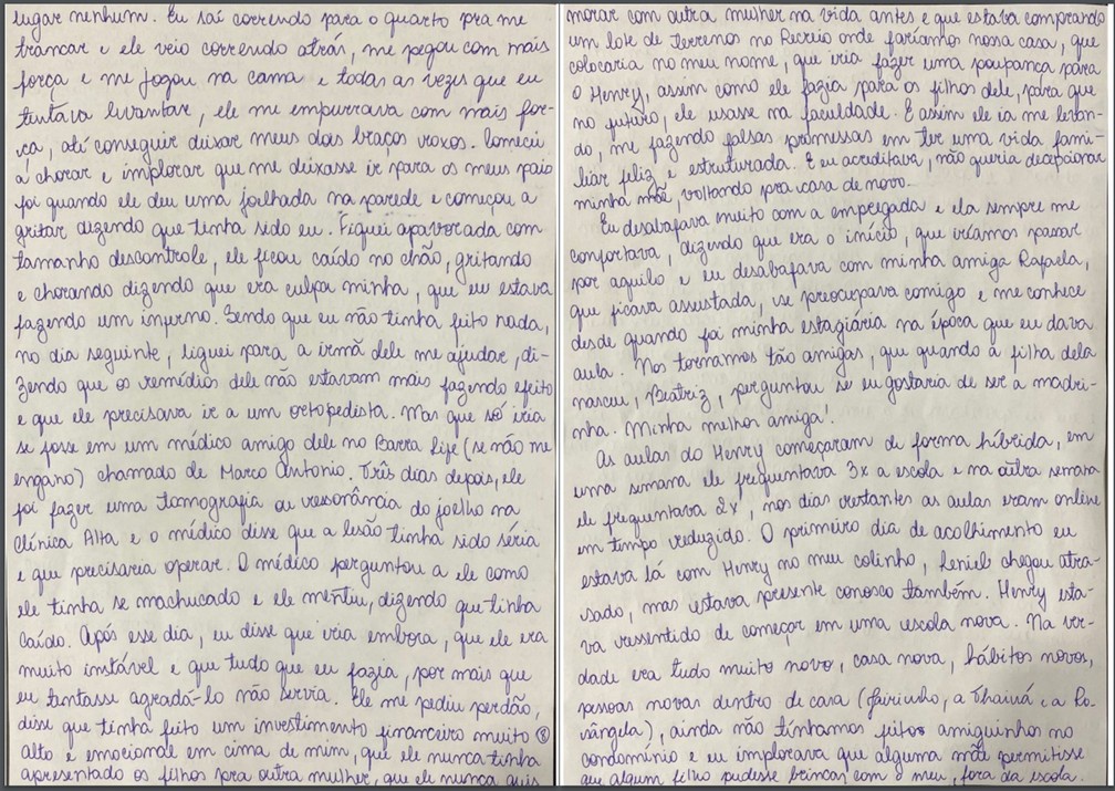 Caso Henry Borel: carta de Monique Medeiros (parte 8) — Foto: Reprodução