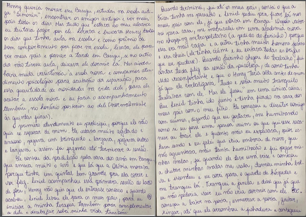 Caso Henry Borel: carta de Monique Medeiros (parte 9) — Foto: Reprodução