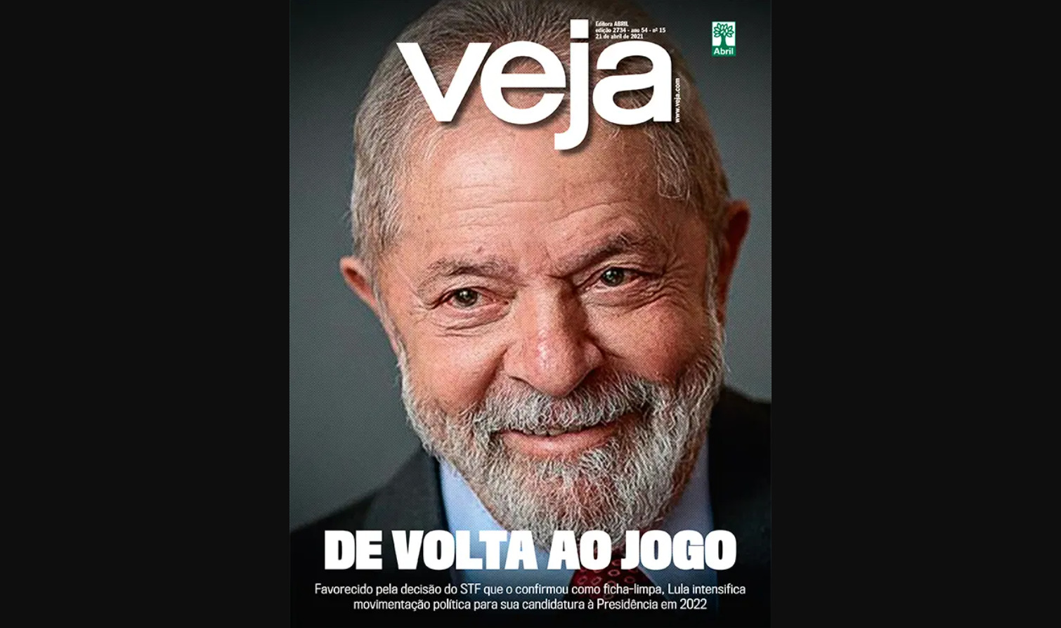 Veja coloca Lula sorridente na capa e diz: “De volta ao jogo”