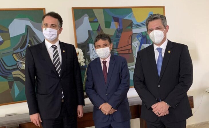 Governador com os senadores Rodrigo Pacheco e Rogério Carvalho