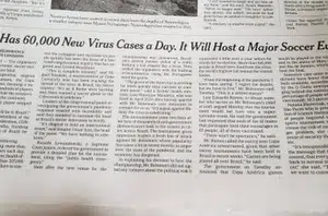 Edição do The New York Times desta quinta-feira(Reprodução)