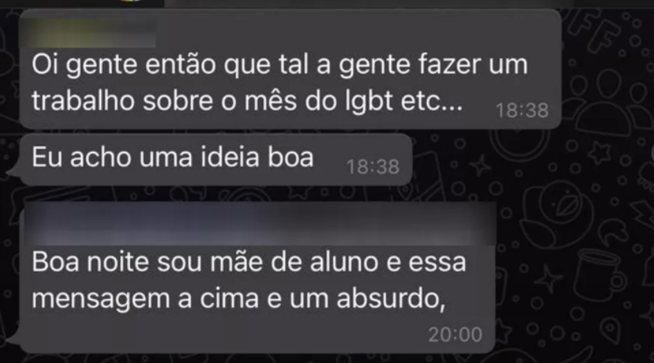 Aluno sugere trabalho com tema LGBT - o mundo quase cai sobre ele