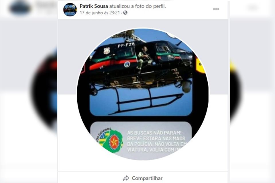 Perfil Fake criado por Lázaro