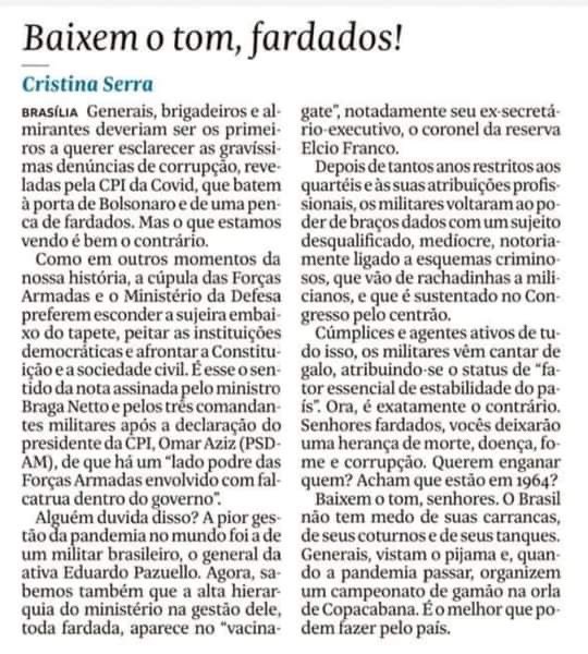 Cristina Serra, Folha de S.Paulo