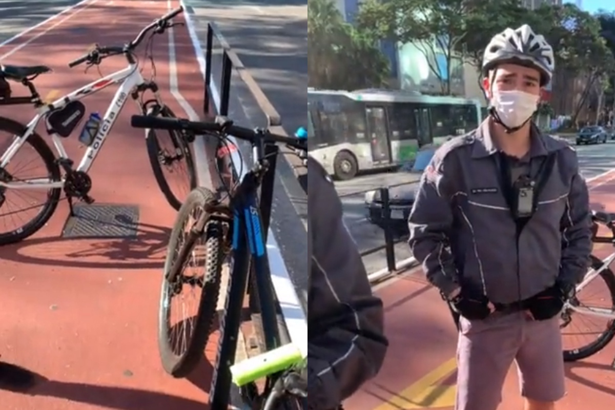Édrian Santos expôs a abordagem da Polícia Militar enquanto andava com sua bicicleta na Avenida Paulista
