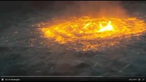 E o mar (Golfo do México) pegou fogo; veja vídeos