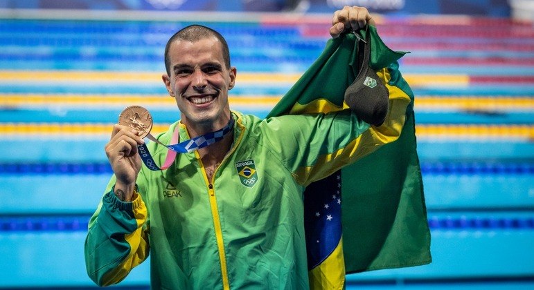 Bruno Fratus conquista o bronze para o Brasil nos 50 metros livre da natação