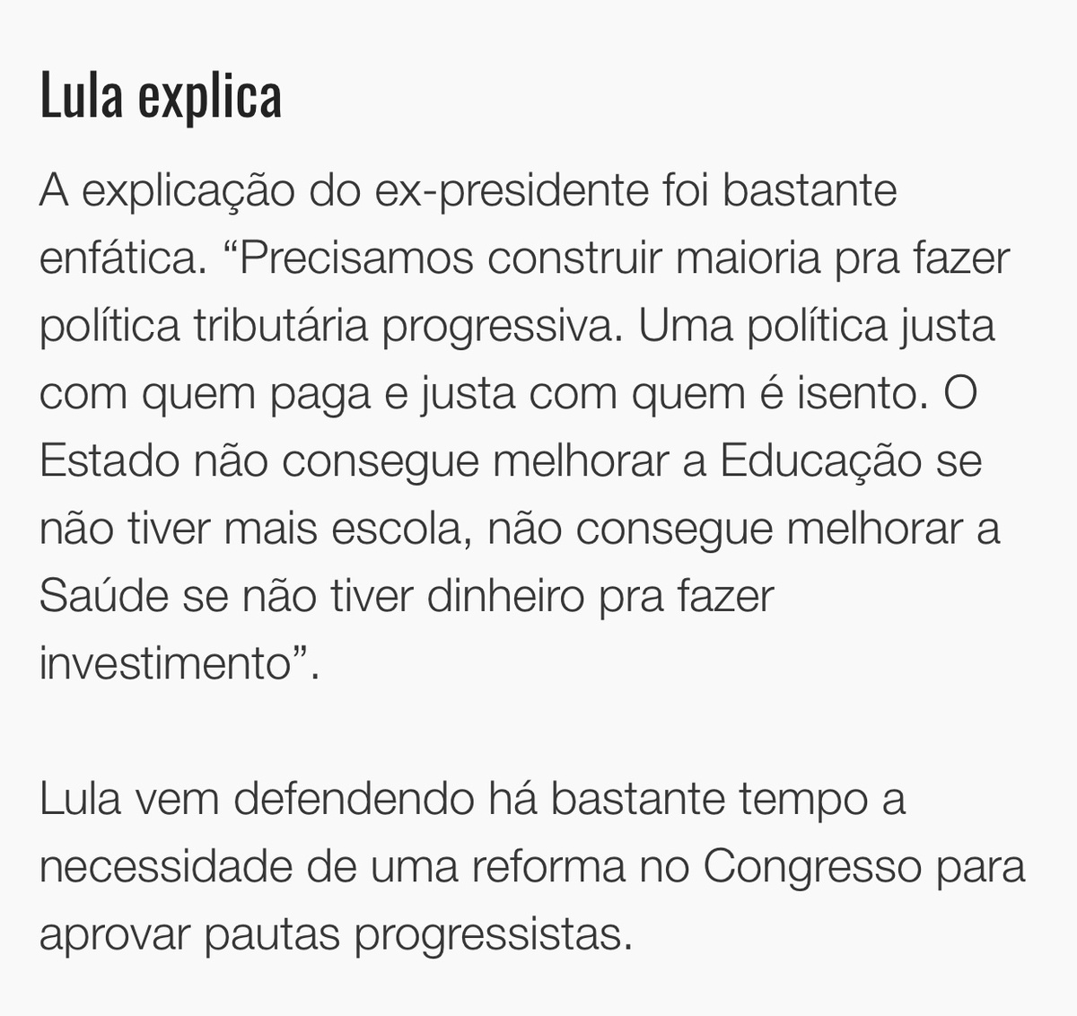 Resposta de Lula ao Pensar Piauí