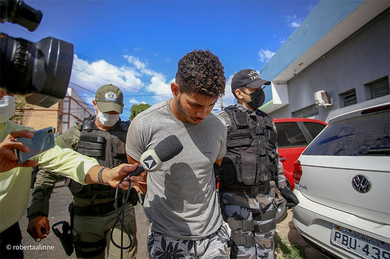 Mateus Rodrigues do Rego Lopes, de 25 anos, preso e encaminhado à Central de Flagrantes