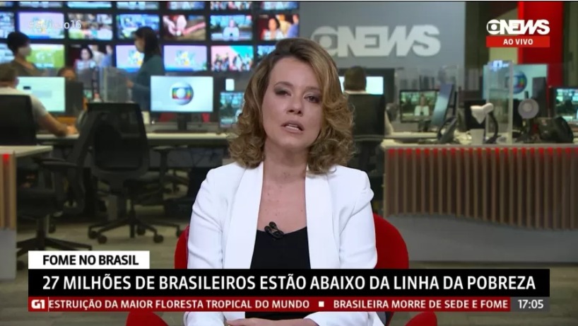 Vídeo: Jornalista chora ao vivo após reportagem sobre fome no Brasil