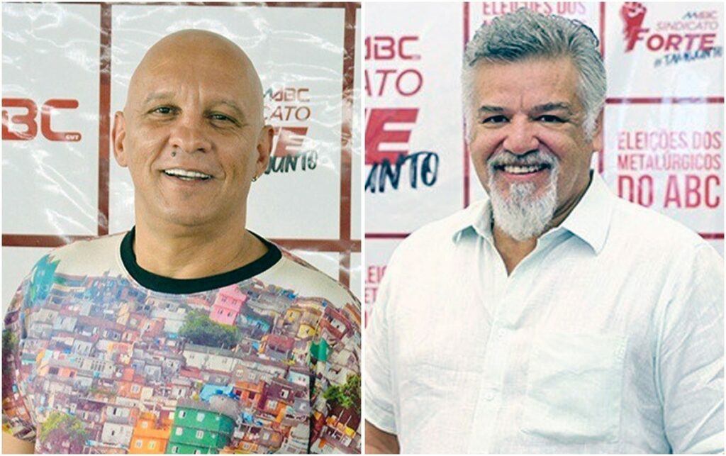 Moisés (à esq.) assume no lugar de Wagnão. Ele será o 14º presidente do Sindicato dos Metalúrgicos, o nono depois de Lula