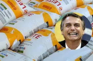 Bolsonaro corta doações de leite(Montagem Pensar Piauí)